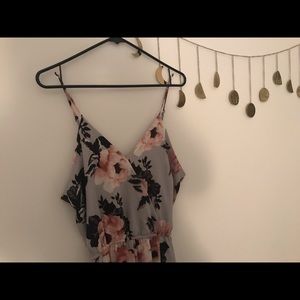 Cute Dark Tone Floral Jumpsuit